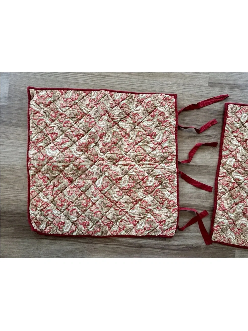 Pottery Barn Euro Sham Set of 2 Georgia Quilted Red And Paisley  26 x 26 Inches
